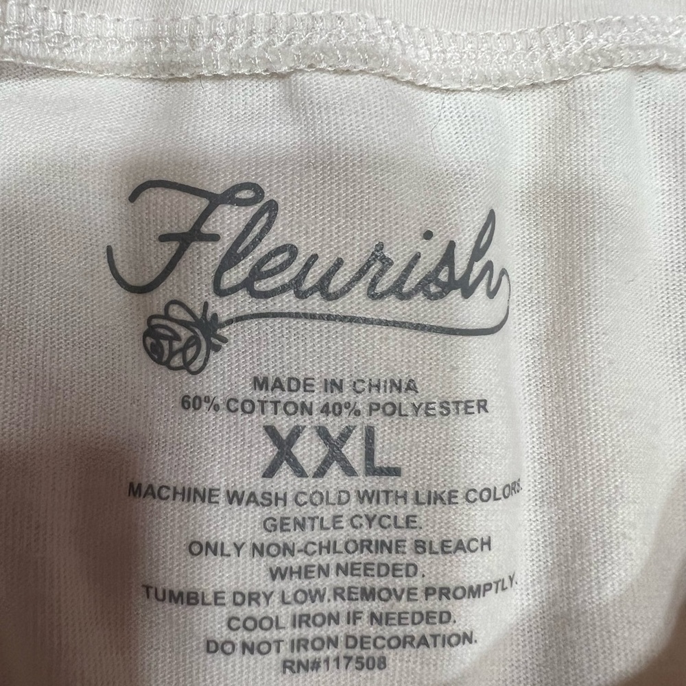 Fleurish White and Pink Teach Graphic Tee - Size XXL - Picture 5 of 5